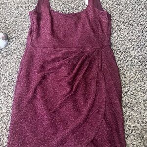 Francesca's Collections Sparkling Burgundy Mini Dress